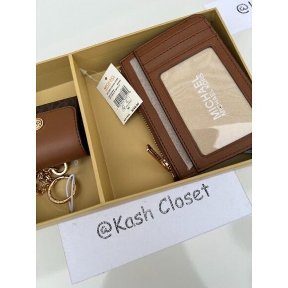 Michael Kors coin pouch apple airpod case MK signature gift set brown - Picture 7 of 7